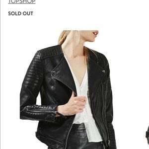 Top shop black leather jacket